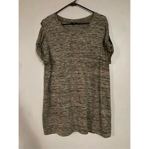 MOSSIMO Heathered Green Cut-Out Twist Short-Sleeve Crew Neck T-Shirt XXL